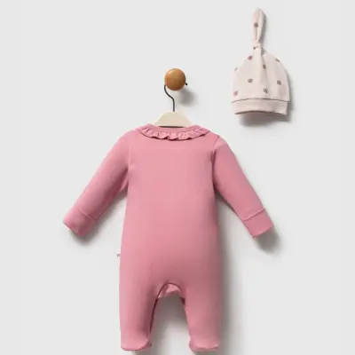 Moi Noi Kız Tulum Şapka Takım Flowers Mürdüm - 2