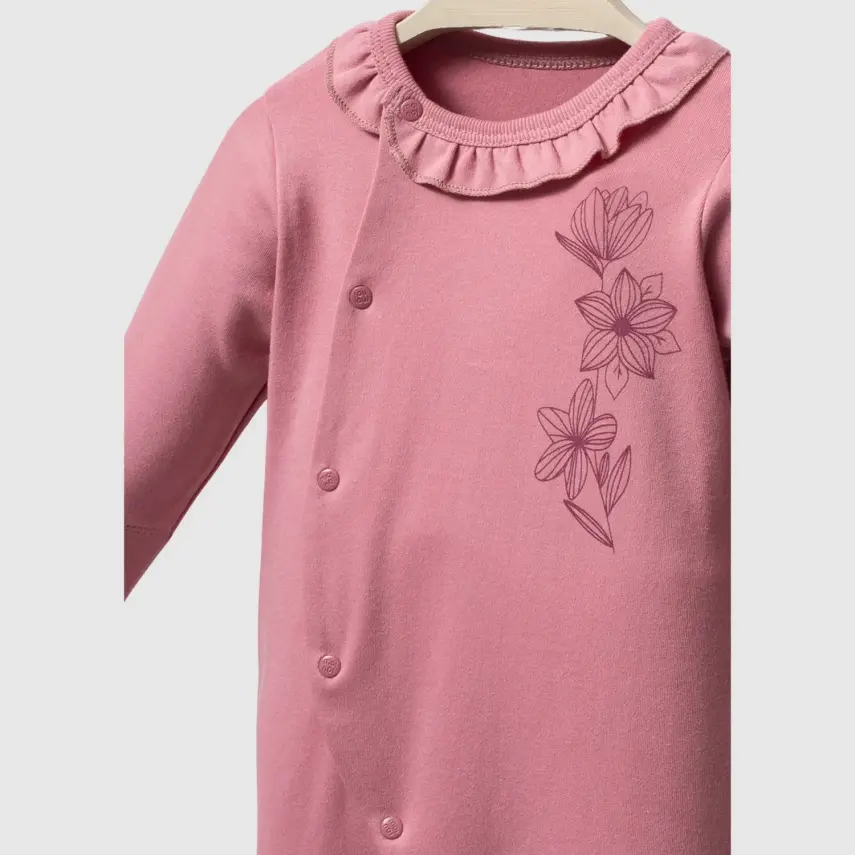 Moi Noi Kız Tulum Şapka Takım Flowers Mürdüm - 3