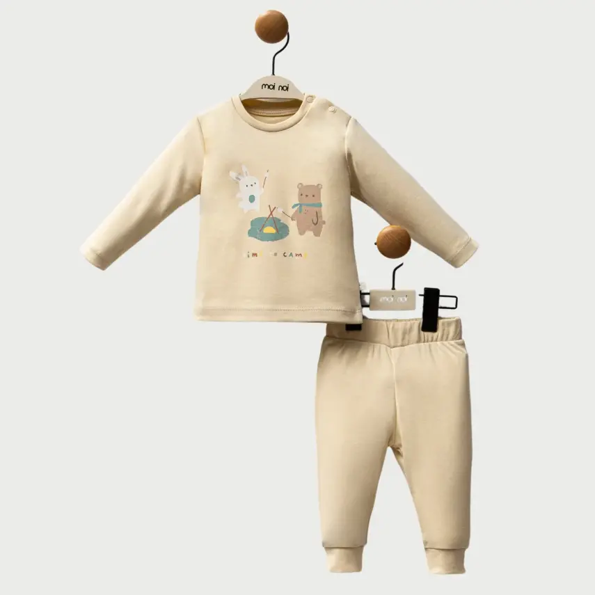 Moi Noi Organik 2li Bebek Takım Kamp Zamanı Desenli Unisex - 1