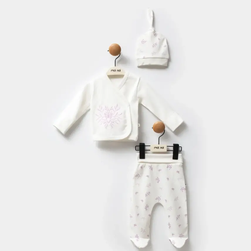 Moi Noi Organik Bebek Zıbın Takımı Kelebek Unisex - 1