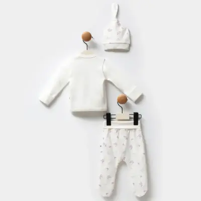 Moi Noi Organik Bebek Zıbın Takımı Kelebek Unisex - 3