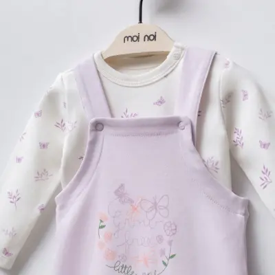 Moi Noi Organik Kız Bebek Salopet Takım Kelebek (1)