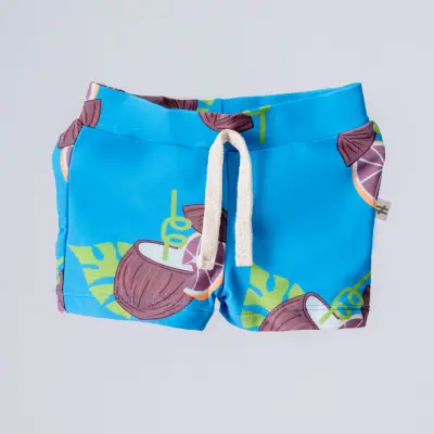 Moi Noi Şort Kız Bebek Mayo Desenli Mavi (1)
