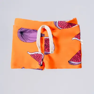 Moi Noi Şort Kız Bebek Mayo Desenli Turuncu