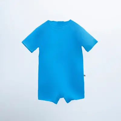 Moi Noi Tulum Kız Çocuk Mayo Çizgili Mavi (1)