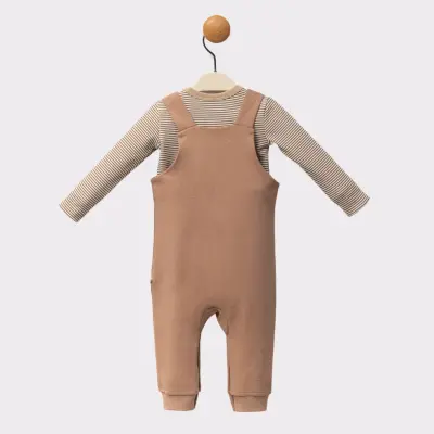 Moi Noi Unisex Kirpi Baskılı Bebek Salopet  (1)