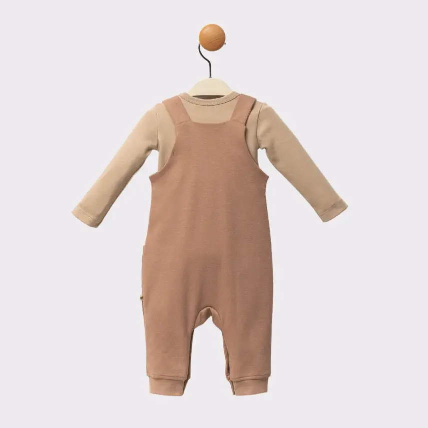 Moi Noi Unisex Kirpi Mantar Baskılı Bebek Salopet - 4