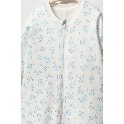 Moi Noi Uyku Tulumu Çoraplı 2,5 Tog Mavi Çiçek Desenli - 4