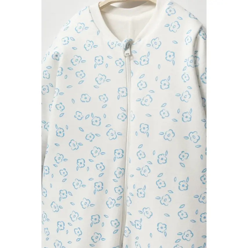 Moi Noi Uyku Tulumu Çoraplı 2,5 Tog Mavi Çiçek Desenli - 4