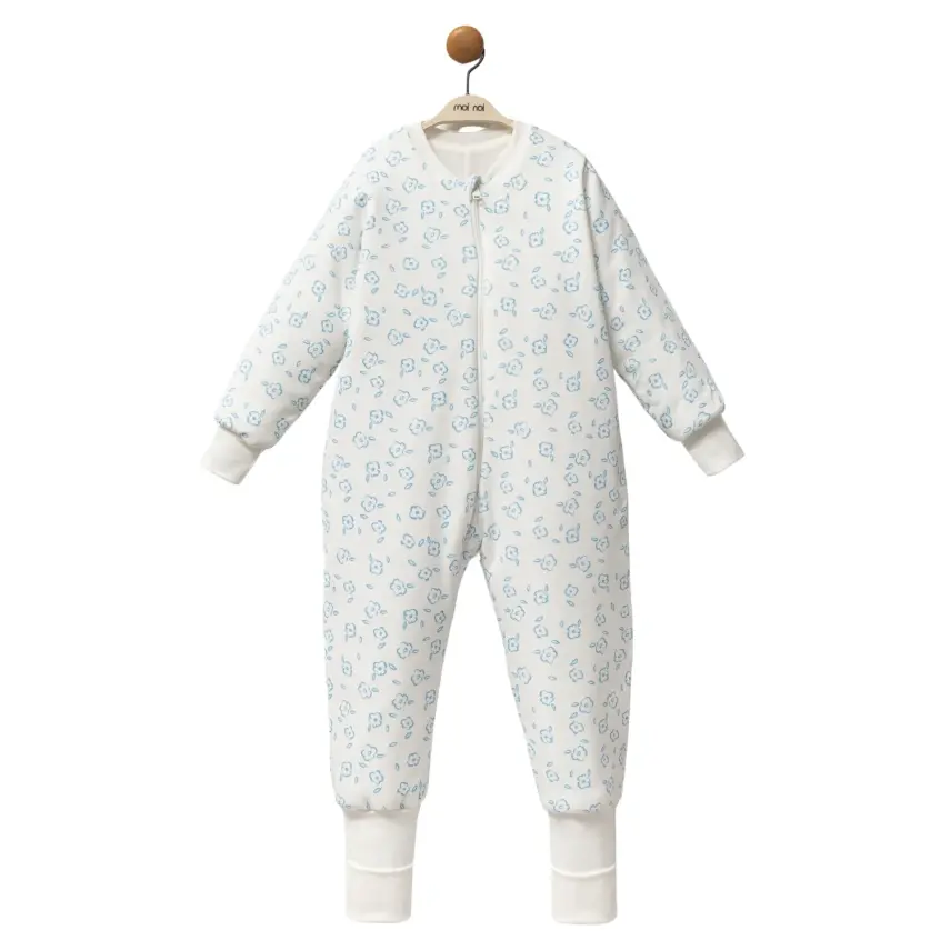 Moi Noi Uyku Tulumu Çoraplı 2,5 Tog Mavi Çiçek Desenli - 7