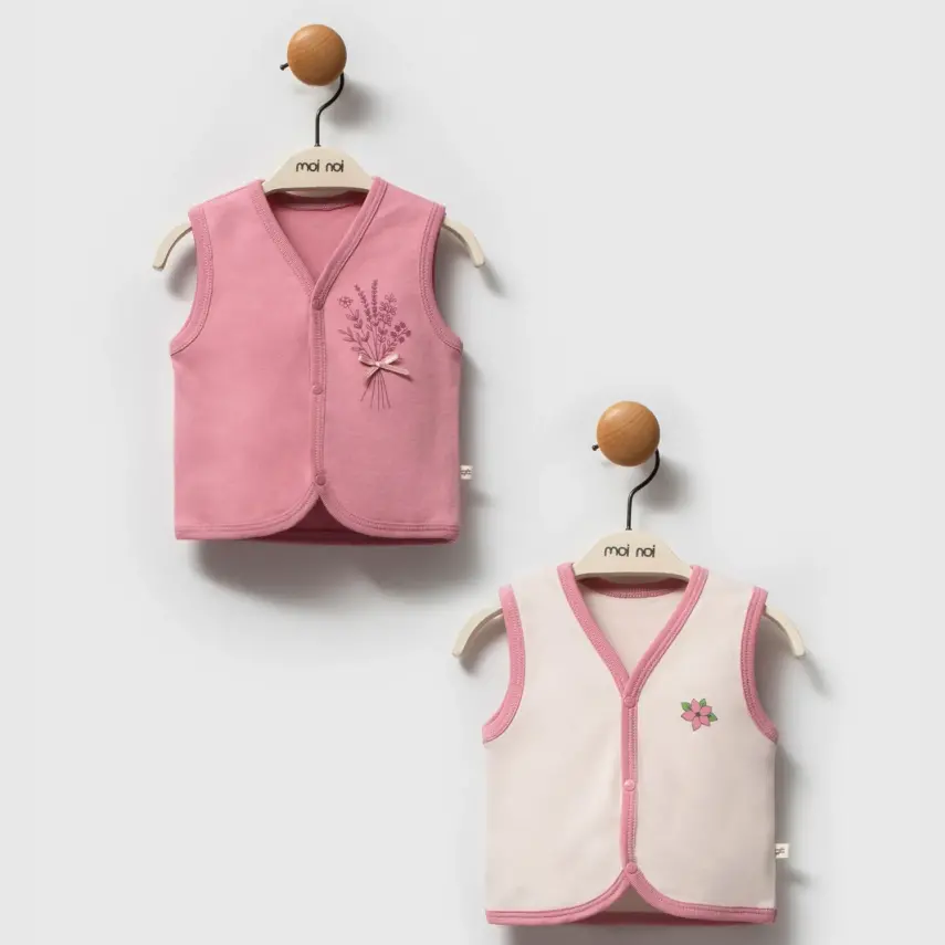 Moi Noi Yelek 2li Flowers Mürdüm - 6