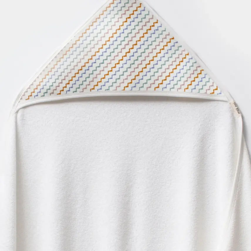 Moi Noi Zigzag Desenli Bebek Havlu Unisex - 2