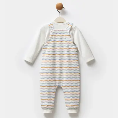 Moi Noi Zigzag Desenli Bebek Salopet Unisex (1)