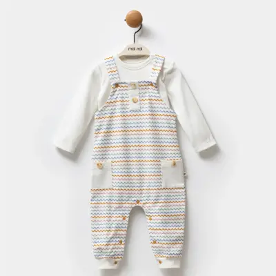 Moi Noi Zigzag Desenli Bebek Salopet Unisex