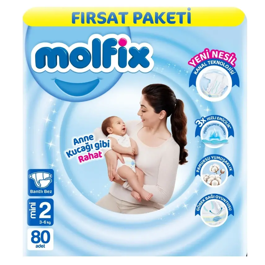 Molfix Bebek Bezi 2 Beden Mini 3-6 Kg 80li Fırsat Paketi - 2