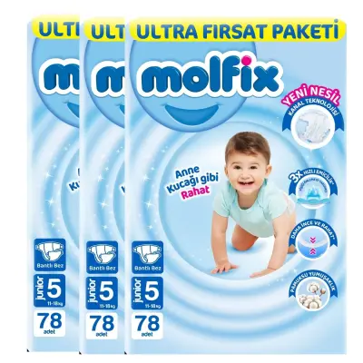 Molfix Bebek Bezi 3D 5 Beden Junior 11-18 Kg Ultra Fırsat Paketi 234lü - 2