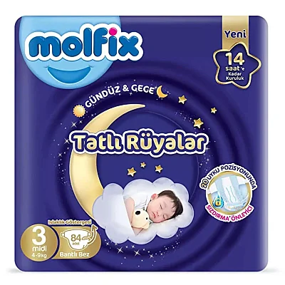 Molfix Bebek Bezi Tatlı Rüyalar 3 Beden 82 Adet