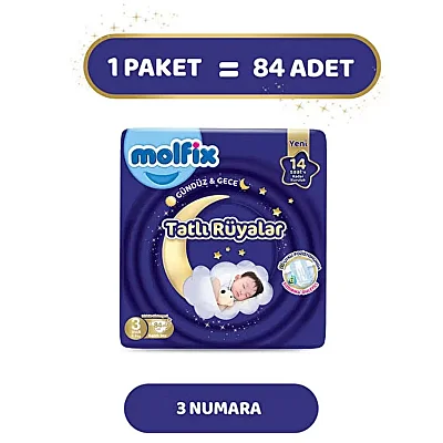 Molfix Bebek Bezi Tatlı Rüyalar 3 Beden 82 Adet (1)