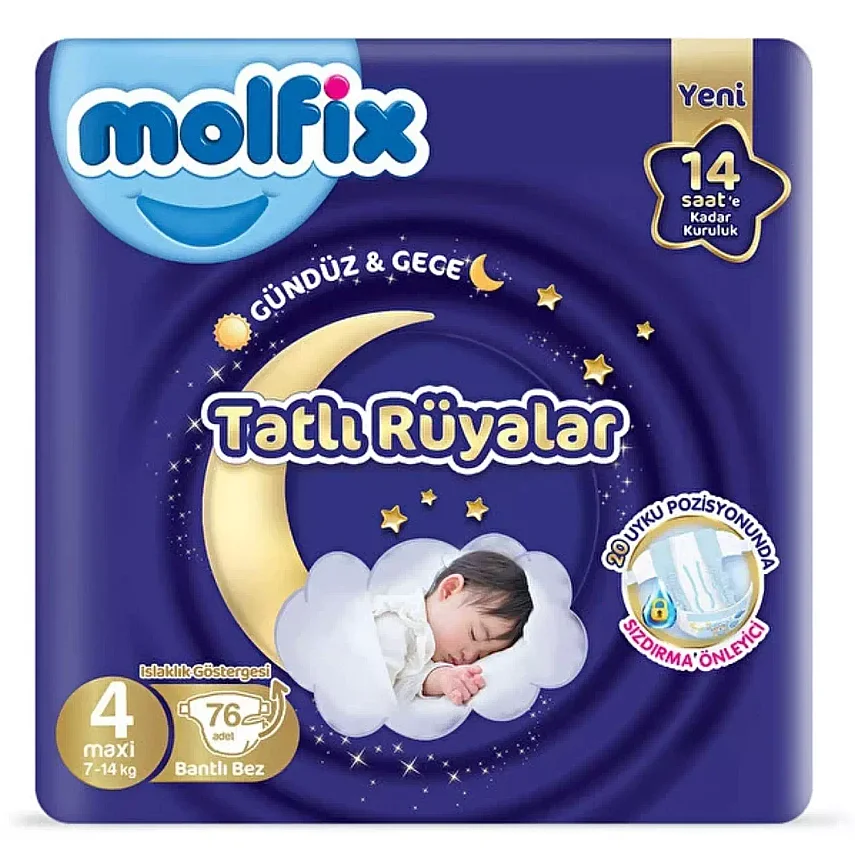 Molfix Bebek Bezi Tatlı Rüyalar 4 Beden 76 Adet - 1