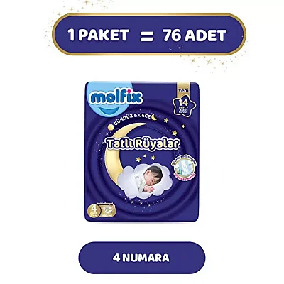 Molfix Bebek Bezi Tatlı Rüyalar 4 Beden 76 Adet (1)