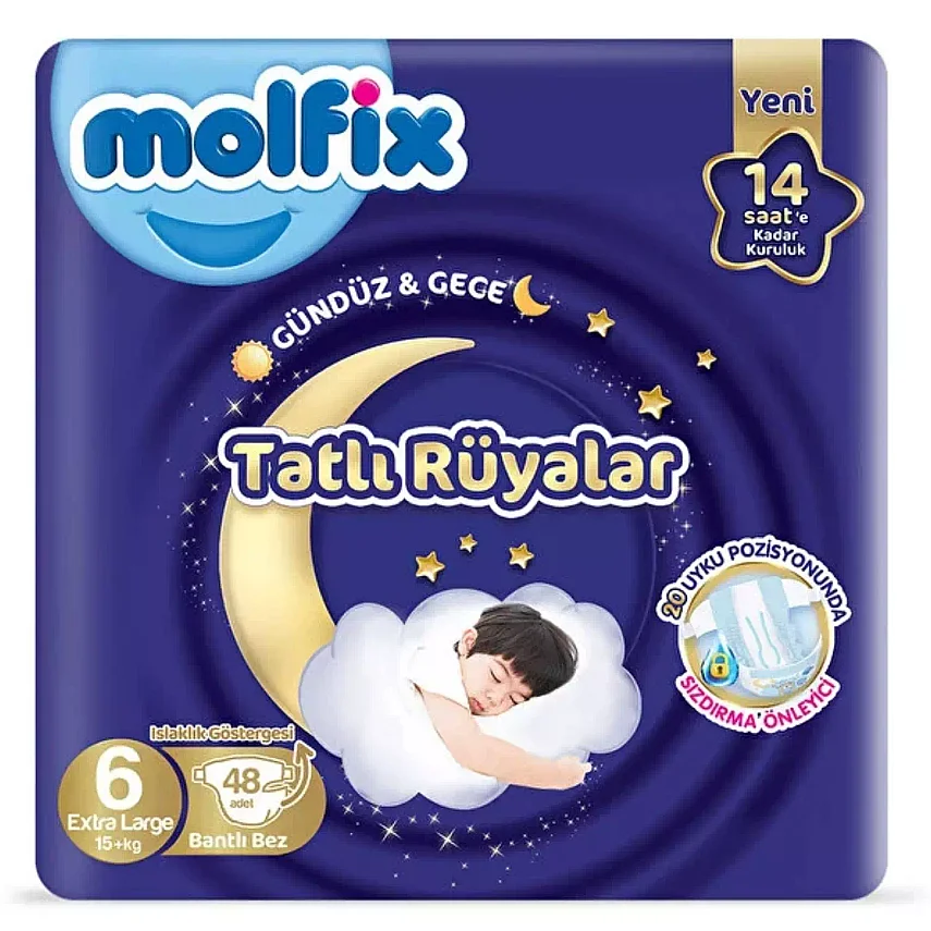 Molfix Bebek Bezi Tatlı Rüyalar 6 Beden 48 Adet - 1