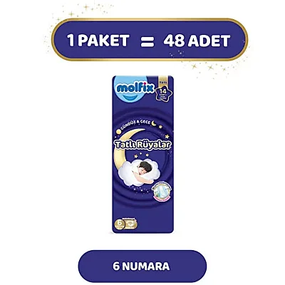 Molfix Bebek Bezi Tatlı Rüyalar 6 Beden 48 Adet (1)