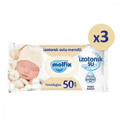 Molfix İzotonik Yenidoğan Islak Mendil 3x50li