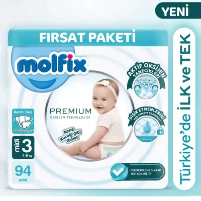 Molfix Premium Bebek Bezi 3 Beden Midi 94lü Ultra Fırsat Paketi - 3