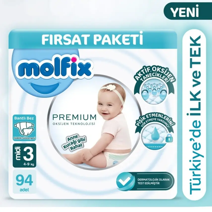 Molfix Premium Bebek Bezi 3 Beden Midi 94lü Ultra Fırsat Paketi - 3