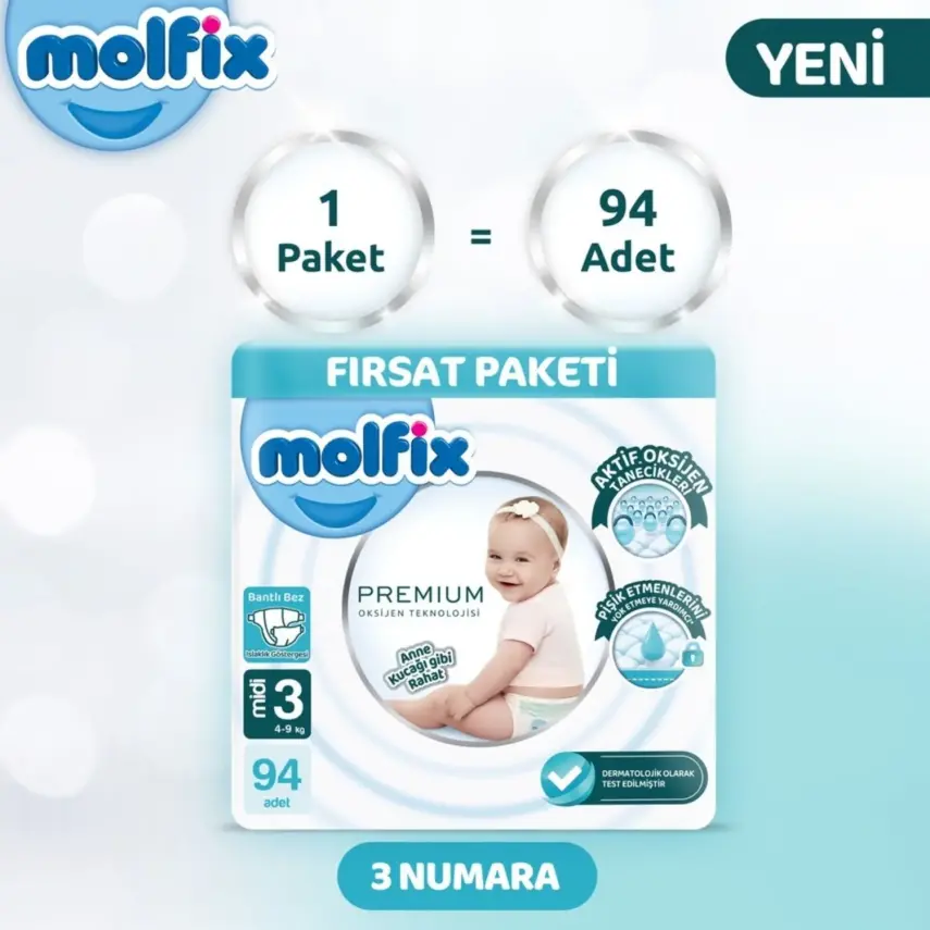 Molfix Premium Bebek Bezi 3 Beden Midi 94lü Ultra Fırsat Paketi - 10
