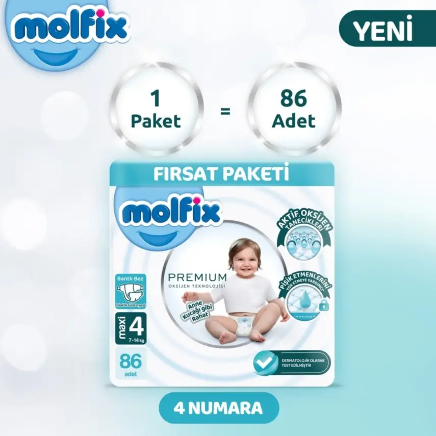 Molfix Premium Bebek Bezi 4 Beden Maxi 86lı Ultra Fırsat Paketi - 3