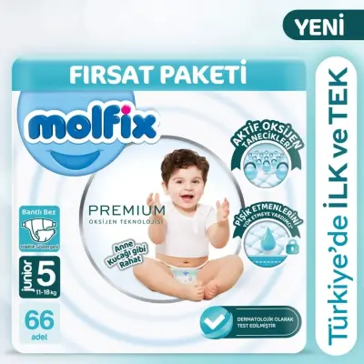 Molfix Premium Bebek Bezi 5 Beden Junior 66lı Ultra Fırsat Paketi - 4