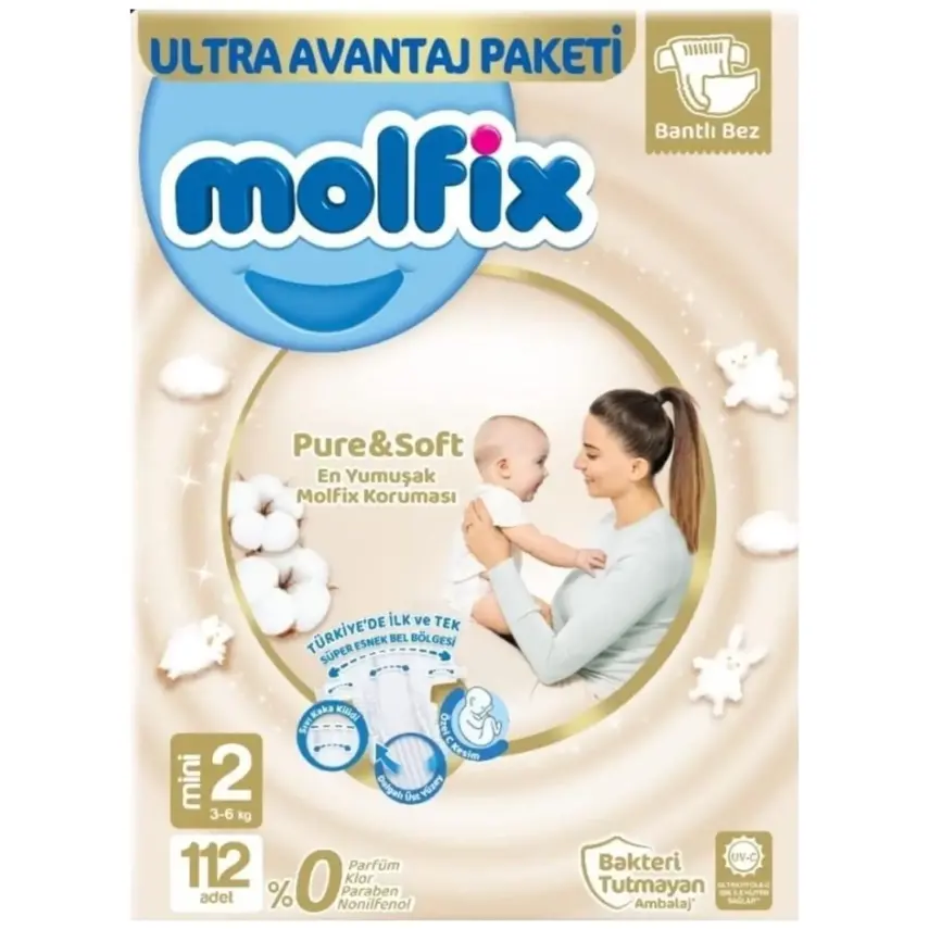 Molfix Pure&Soft Bebek Bezi 2 Beden Mini 112li Ultra Avantaj Paketi - 4