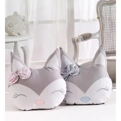 Momishop Bebek Dekoratif Yastık Fox Mavi