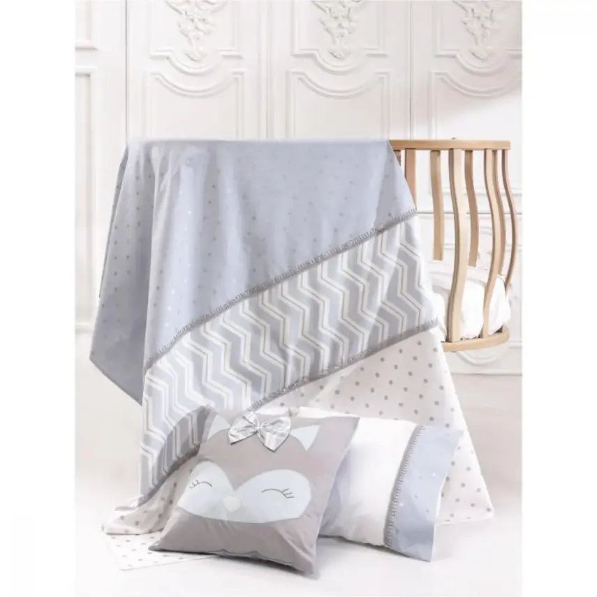 Momishop Bebek Nevresim Takımı Fox Mavi - 1