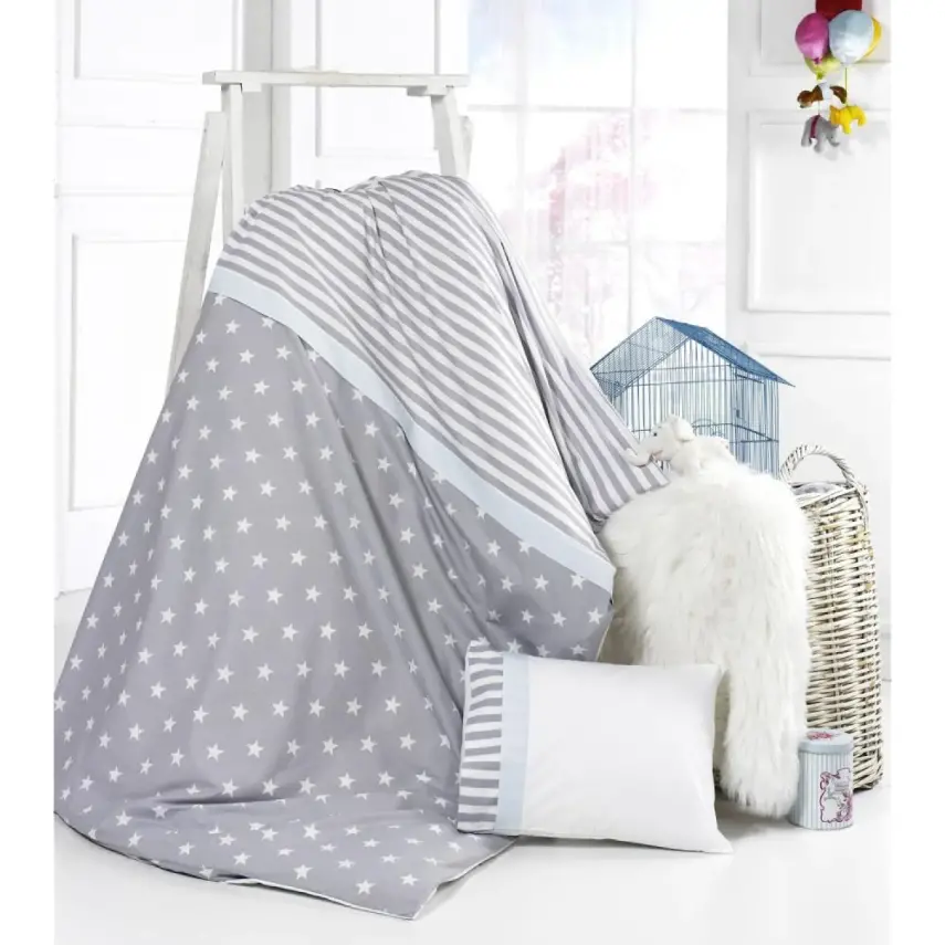 Momishop Bebek Nevresim Takımı Softy Mavi - 1