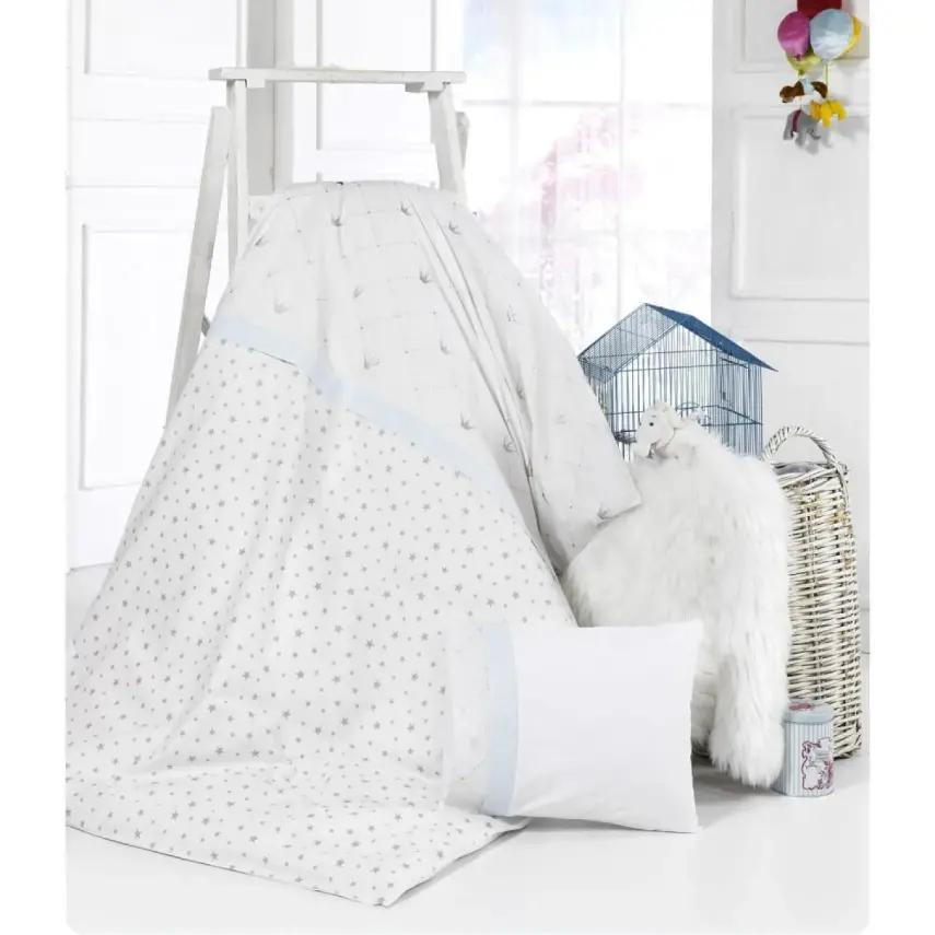 Momishop Bebek Nevresim Takımı Taç Mavi - 1