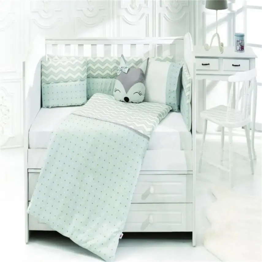 Momishop Fox Park Yatak Uyku Seti Mavi - 1