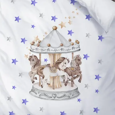 Momys Care Atlı Karınca Dönme Dolap Bebek Nevresim Takımı 100x150 Cm (1)