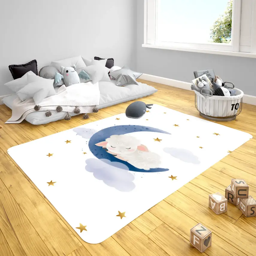 Momys Care Aydaki Rüyalar Kuzu Çocuk Odası Halı 100x160 Cm - 2