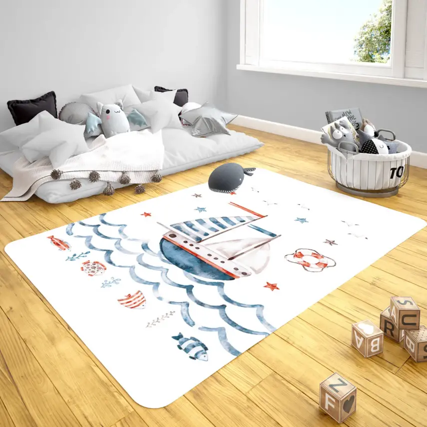 Momys Care Kaptanın Seyir Defteri Çocuk Odası Halı Model 100x160 Cm - 1