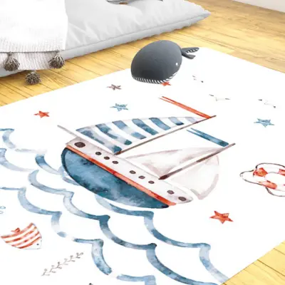 Momys Care Kaptanın Seyir Defteri Çocuk Odası Halı Model 100x160 Cm (1)