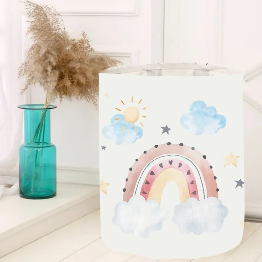 Momys Care Masalsı Gökkuşağı Çok Amaçlı Oyuncak Saklama Kutusu 30x50 Cm - 1