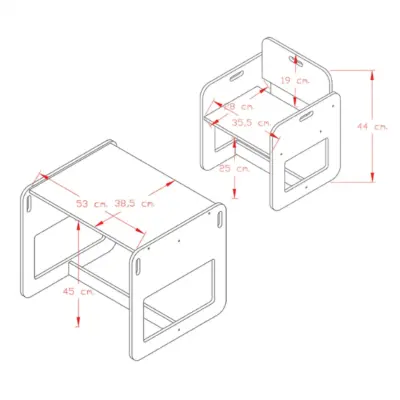 Montessori Kumru Aktivite Masası ve Sandalye Takımı (1)