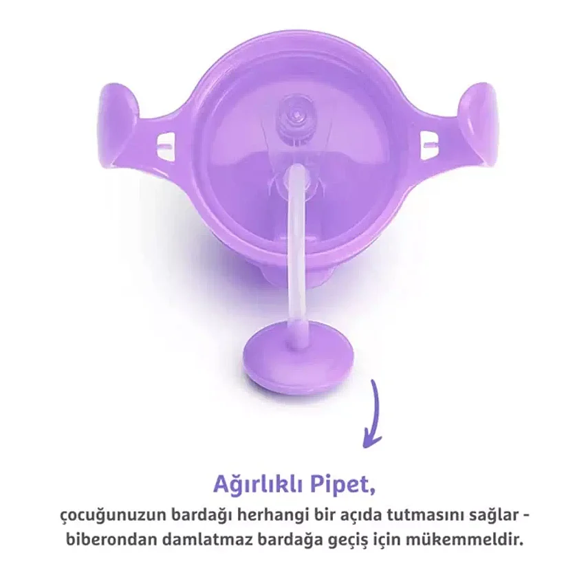 Munchkin Kilitli Uçlu Alıştırma Bardağı 207 ml Mor - 3