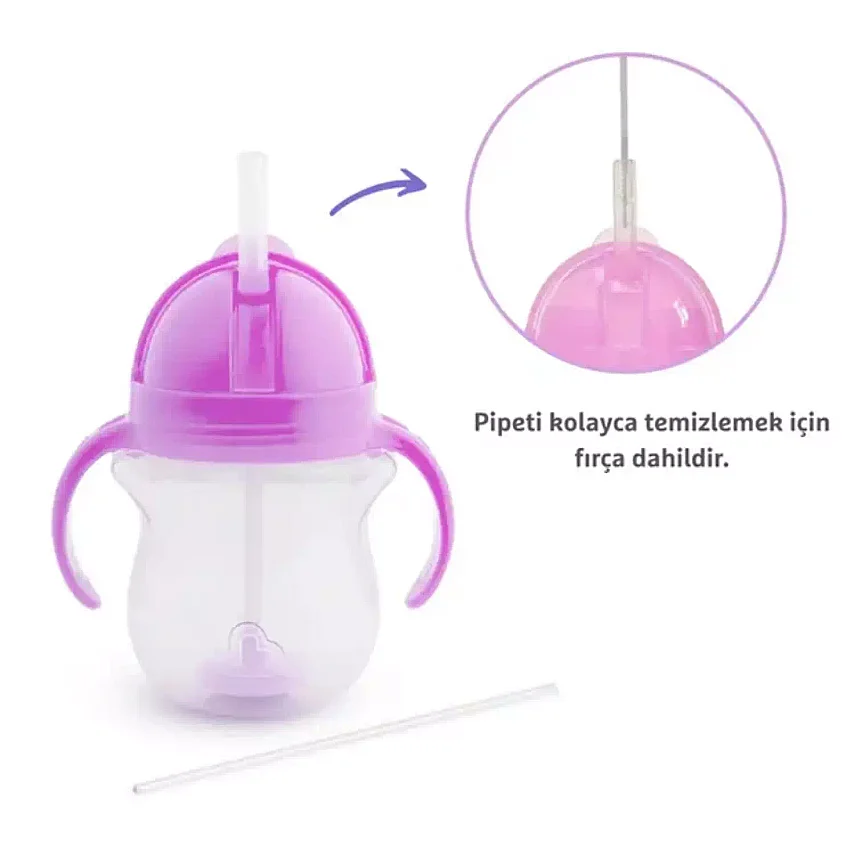 Munchkin Kilitli Uçlu Alıştırma Bardağı 207 ml Mor - 4