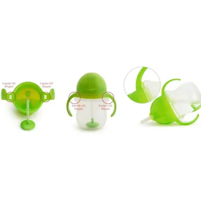 Munchkin Kilitli Uçlu Alıştırma Bardağı 207 ml Yeşil - 6