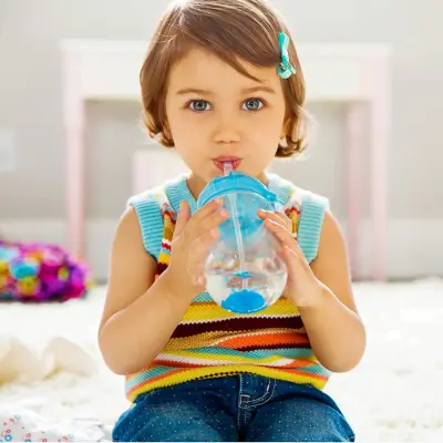 Munchkin Tıklama Kilitli Uçlu Pipetli Alıştırma Bardağı 296 ml Mavi - 6