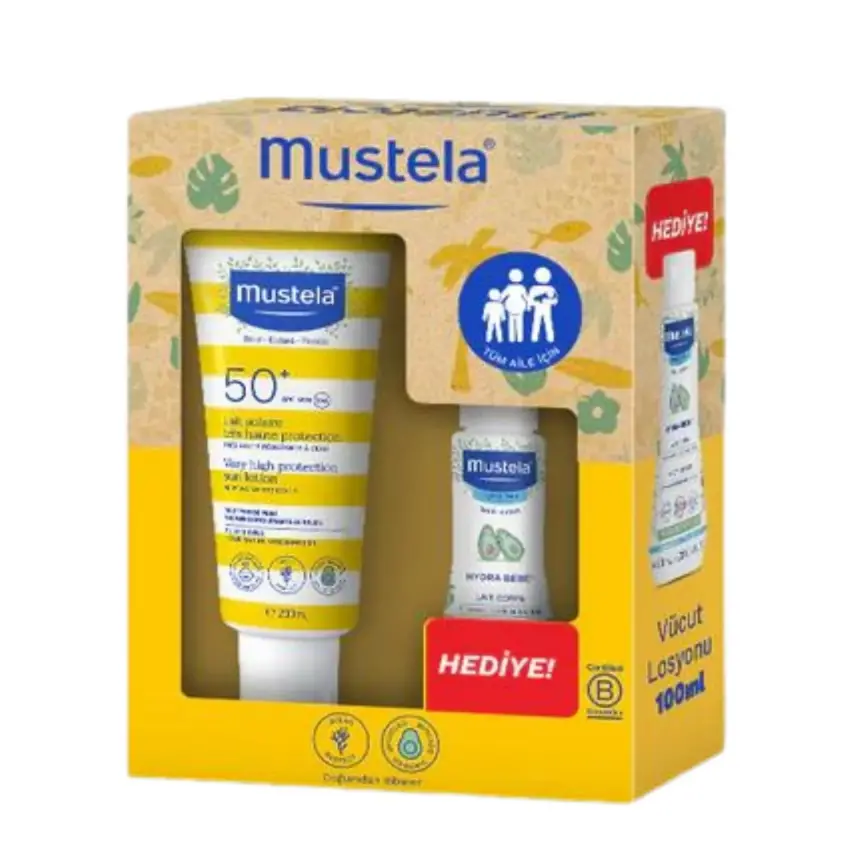 Mustela Çok Yüksek Koruma Faktörlü Güneş Losyonu Spf50 100 Ml+ Vucüt Losyonu 50 Ml Hediye - 1