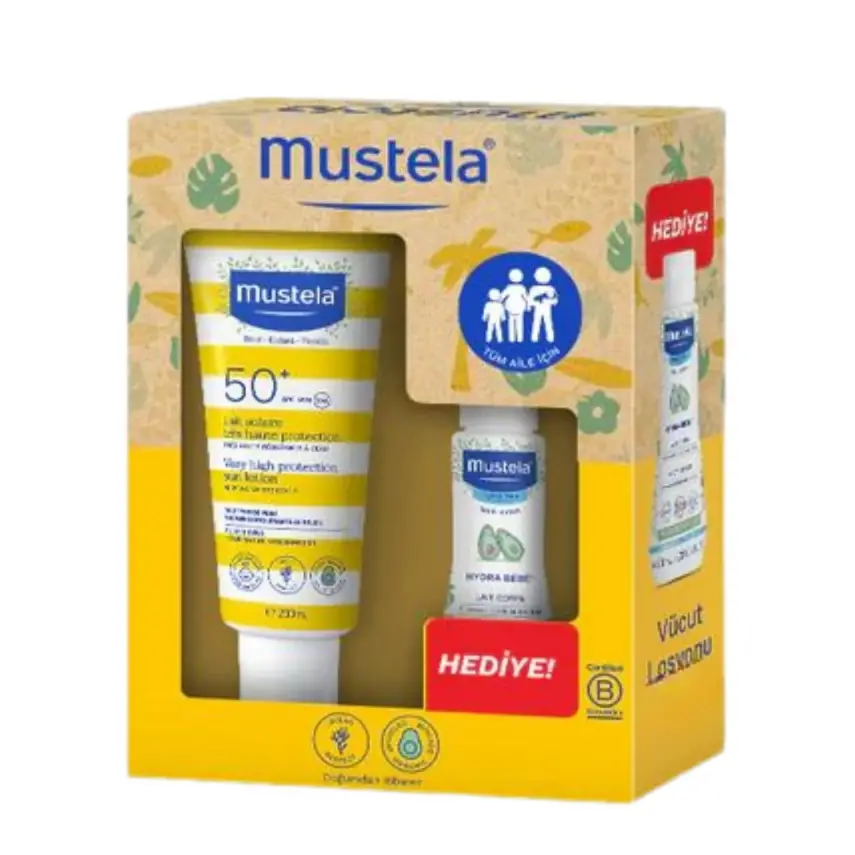 Mustela Çok Yüksek Koruma Faktörlü Güneş Losyonu  Spf50 200 Ml+ Vucüt Losyonu 100 Ml Hediye - 1